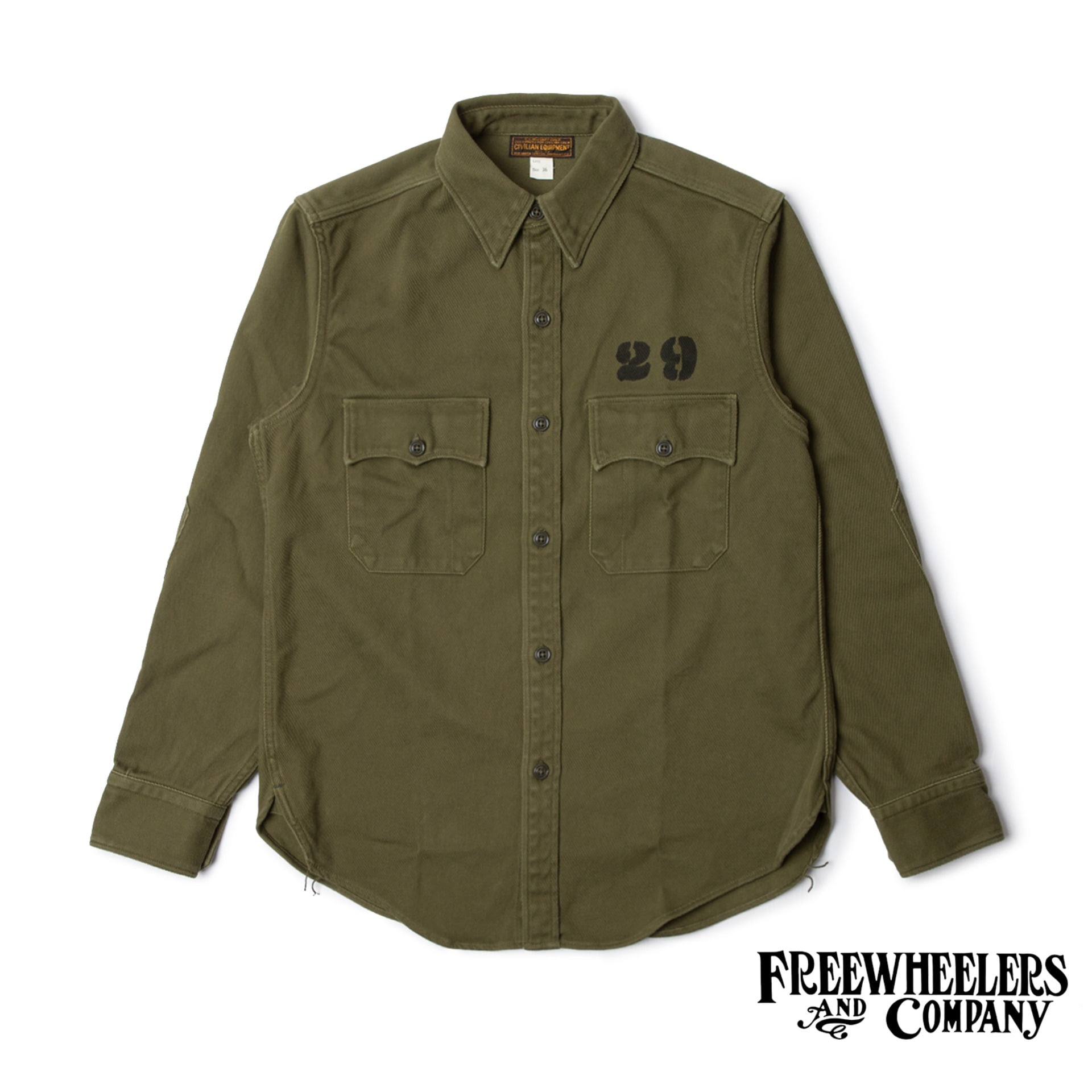[UNION SPECIAL OVERALLS] Military Shirt ARMY OFFICER CIVILIAN MODEL &quot;USAAF 29th BG 52nd BSQ&quot; (Light Yellow Green)