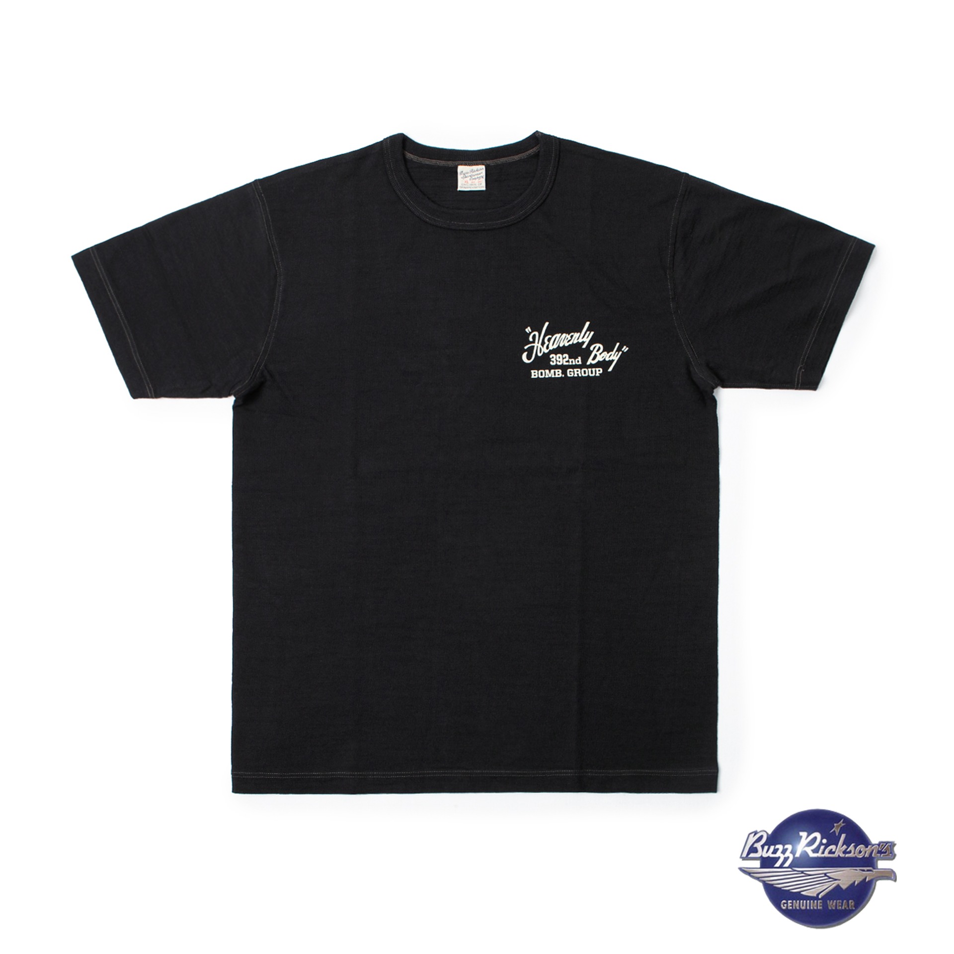LOOPWHEEL S/S MILITARY TEE  &quot;392nd BOMB. GROUP&quot; (Black)