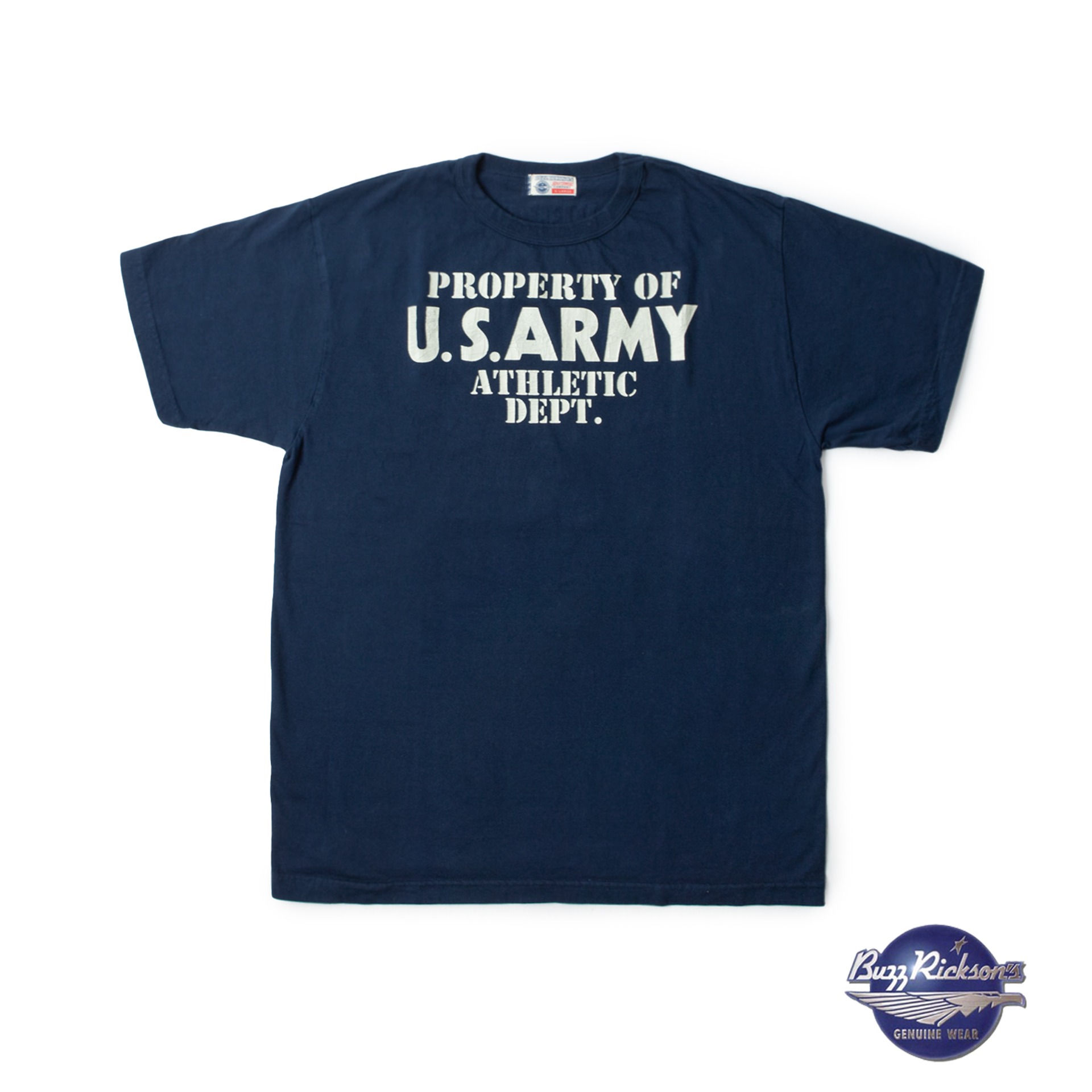 LOOPWHEEL S/S MILITARY TEE &quot;U.S. ARMY ATHLETIC DEPT.” (Navy)