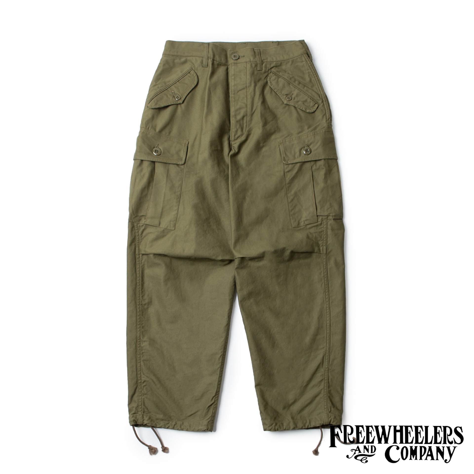  [UNION SPECIAL OVERALLS]   Military Tropical Trousers  “JUNGLE FATIGUES”  (Olive)  (5/3 Open)