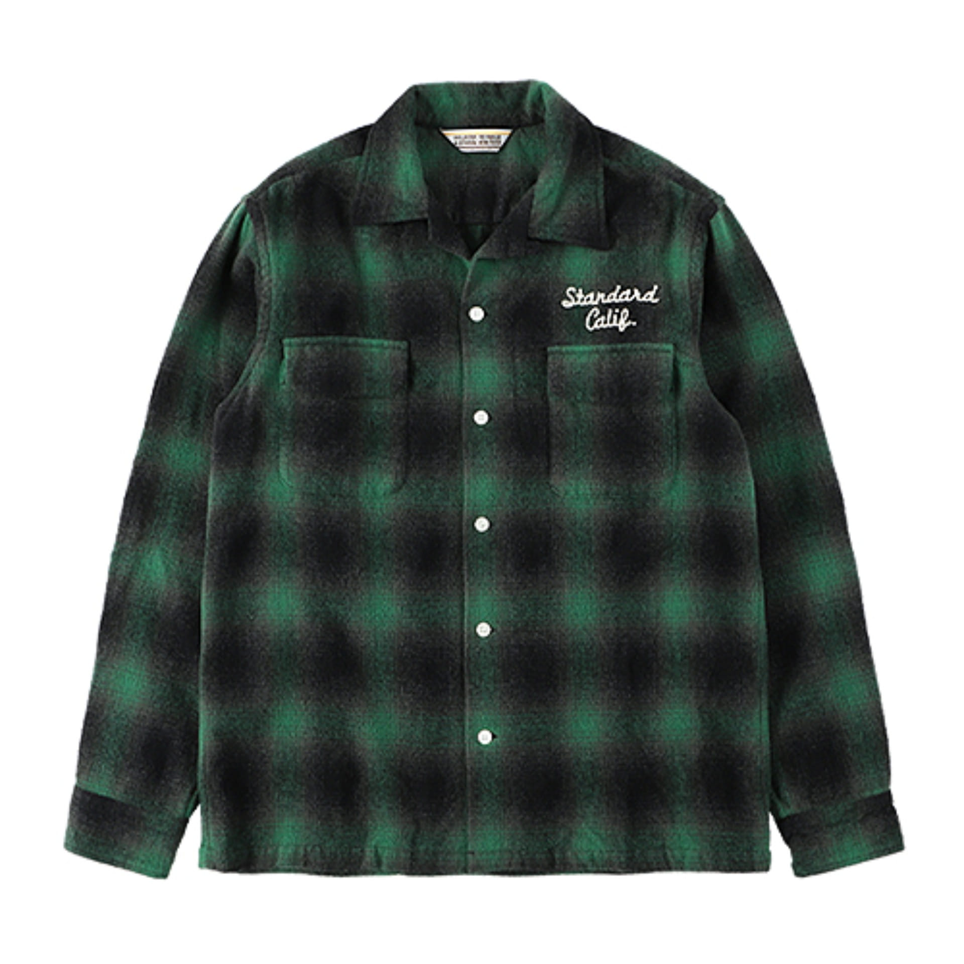 SD Ombre Check Wool Shirt (Green)