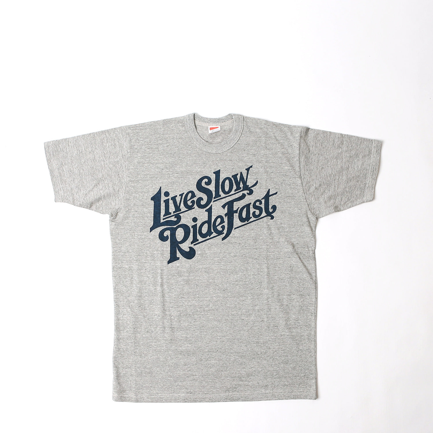 [Power Wear] Set In Sleeve T-shirt   &quot;LIVE SLOW RIDE FAST&quot; (Mix Gray)