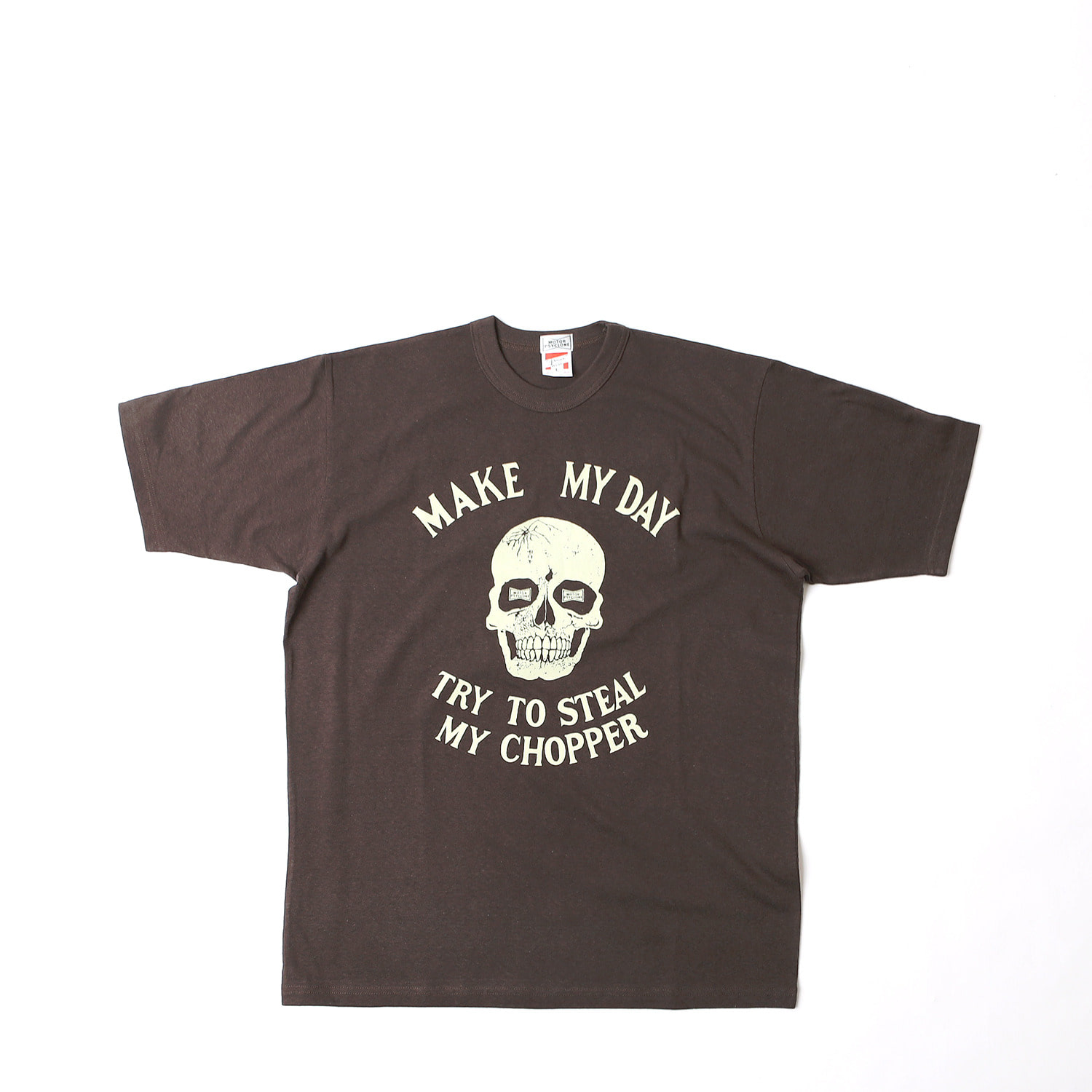 [POWER WEAR]x[MOTOR PSYCLONE] Set In Sleeve T-shirt  &quot;MAKE MY DAY&quot;(Jet Black)