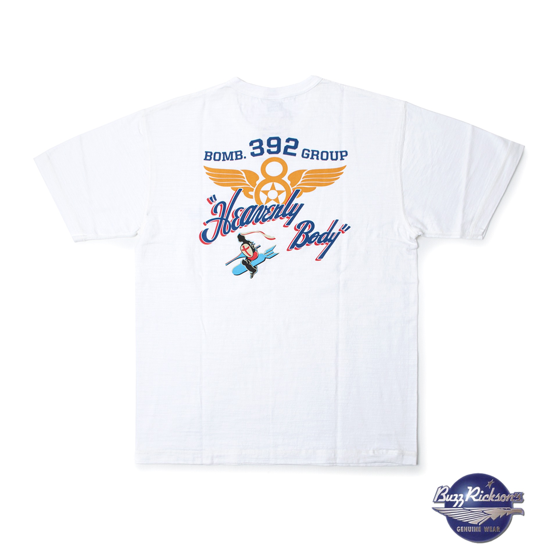 LOOPWHEEL S/S MILITARY TEE  &quot;392nd BOMB. GROUP&quot; (White)