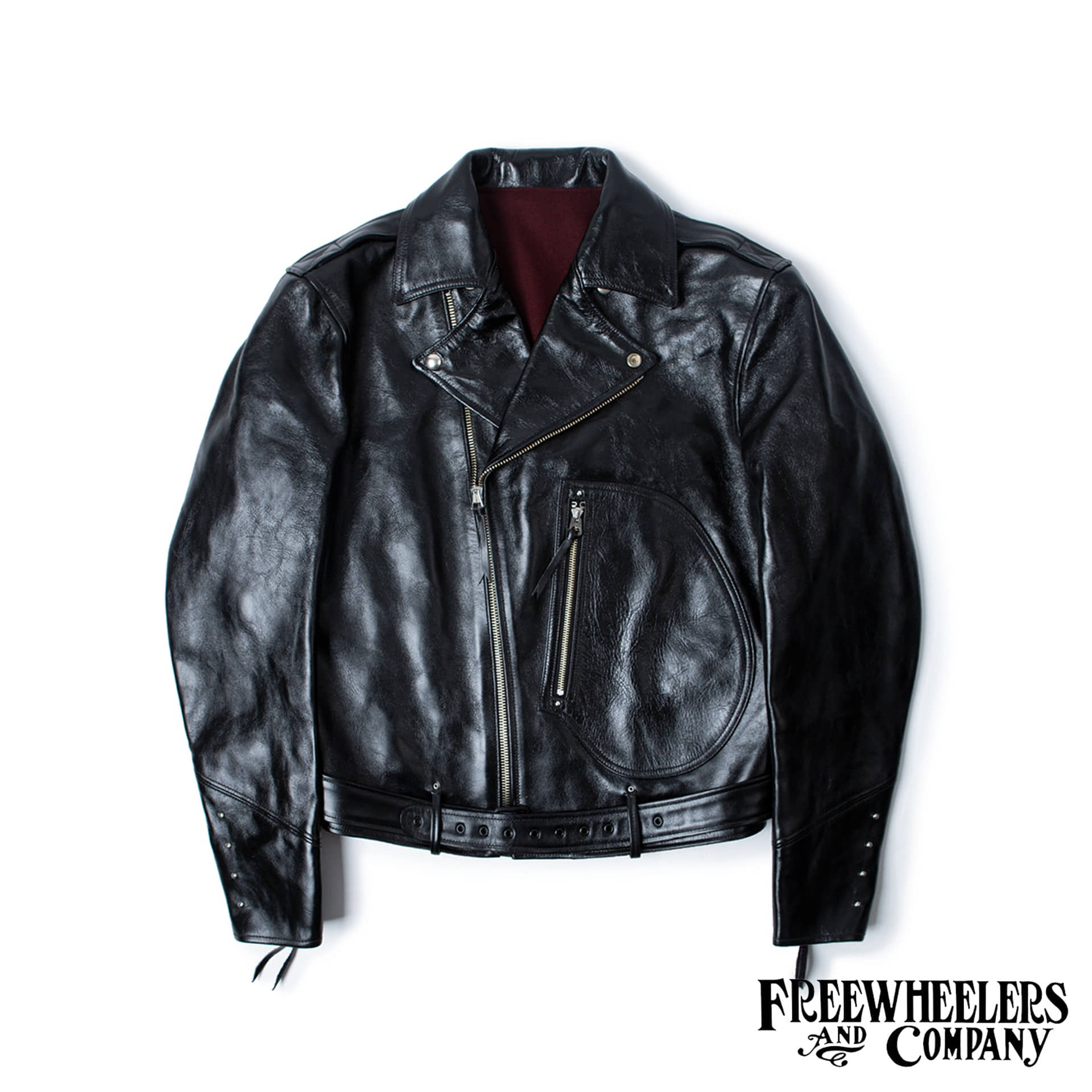 [LEATHER TOGS.]Motorcycle Leather Jacket”LA BREA” (Rude Black)