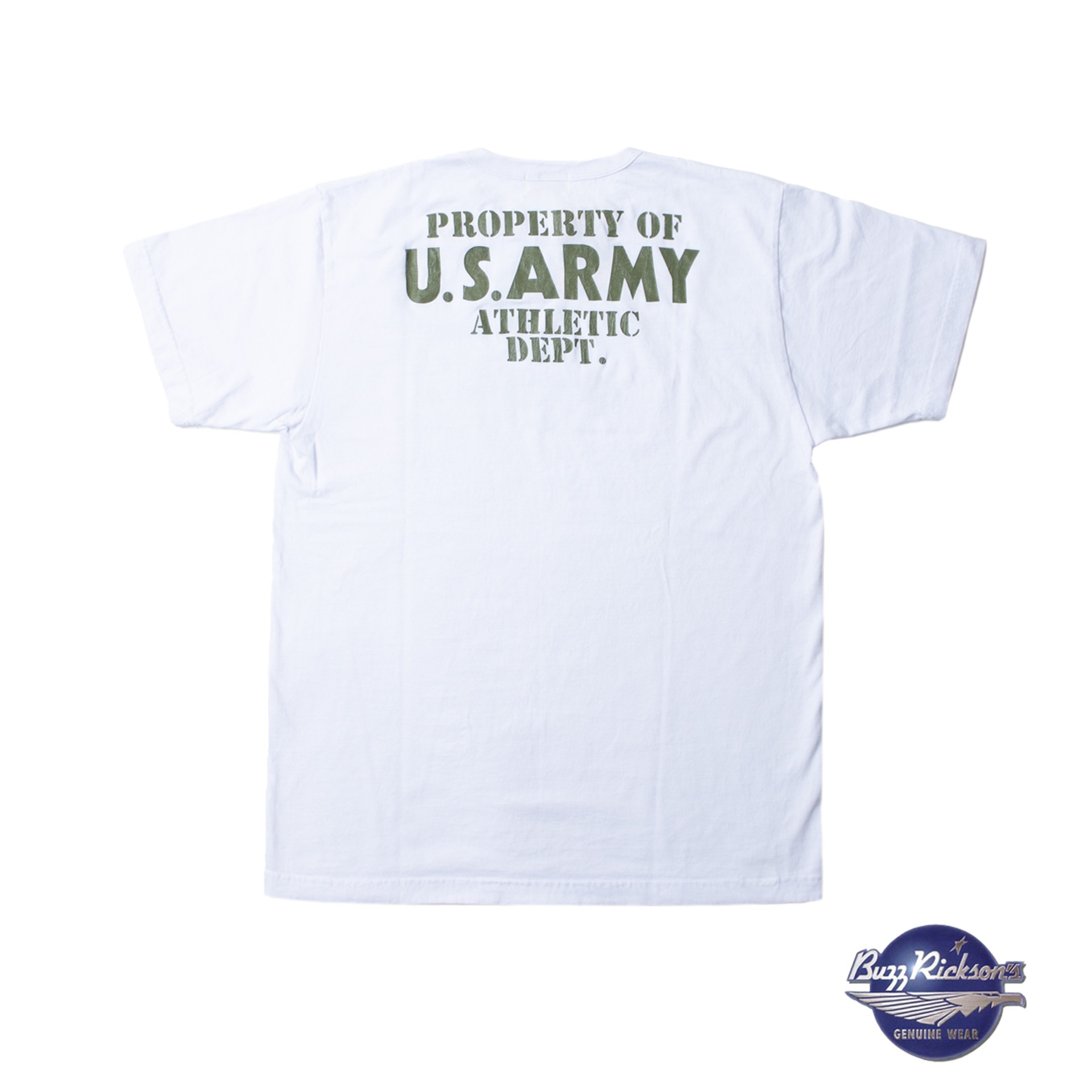 LOOPWHEEL S/S MILITARY TEE &quot;U.S. ARMY ATHLETIC DEPT.” (White)
