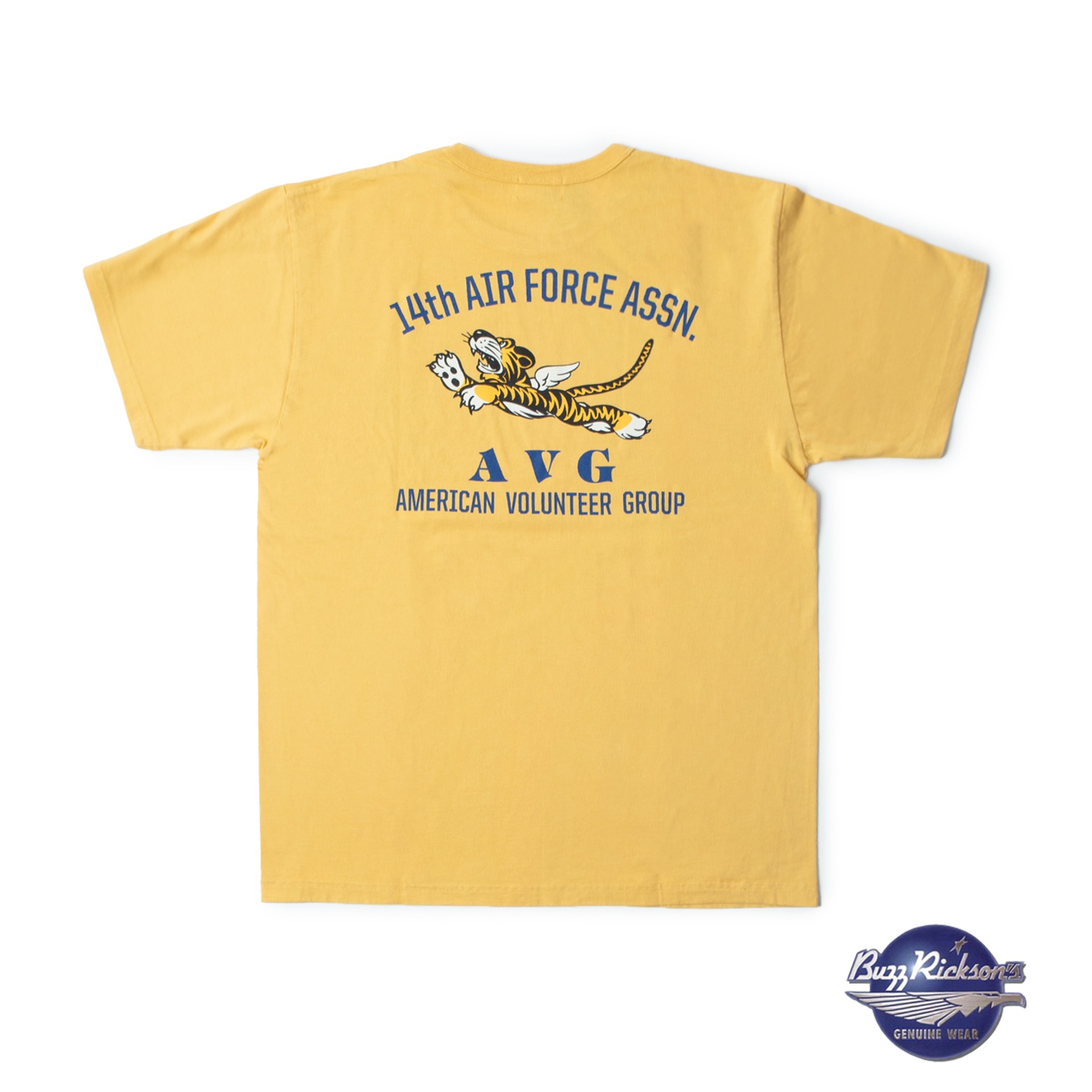 LOOPWHEEL S/S MILITARY TEE &quot;14th AIR FORCE ASSOCIATION” (Yellow)